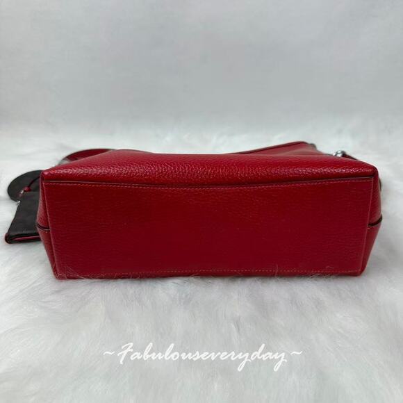 Coach Laurel Shoulder Bag With Mirror Charm And Pouch CBI94 Dark Cardinal/Walnut - Picture 9 of 11